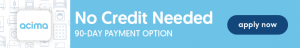 A blue banner with the words credit needs an important option.